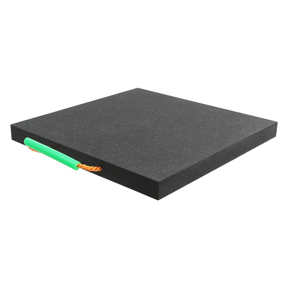 Square Medium Size Support Pad With Handle Black Heavy Duty Stabilizing Block