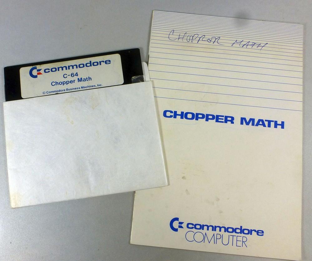 Commodore 64/128: CHOPPER MATH - C64 Original disk & MANUAL - TESTED -