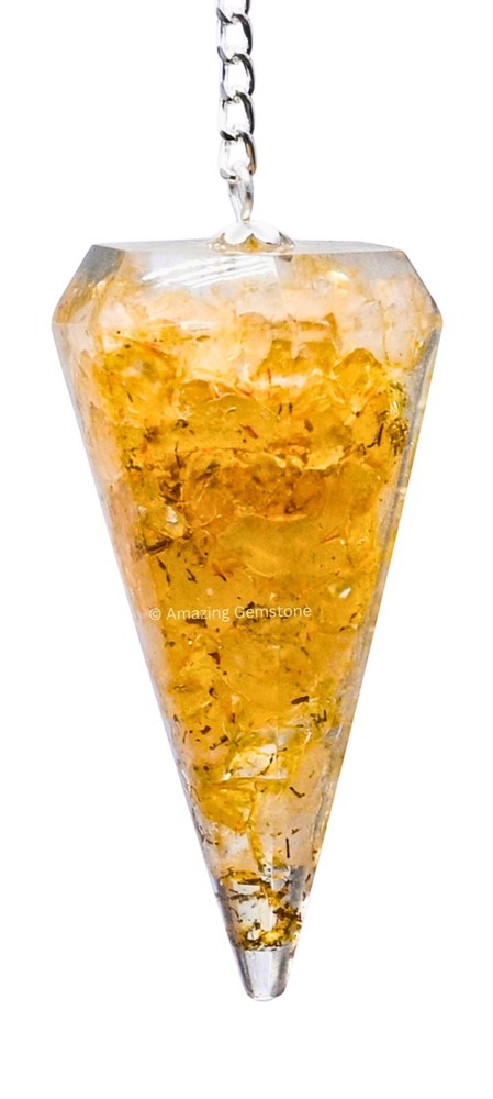 Citrine Onyx Orgone Crystal Pendulums