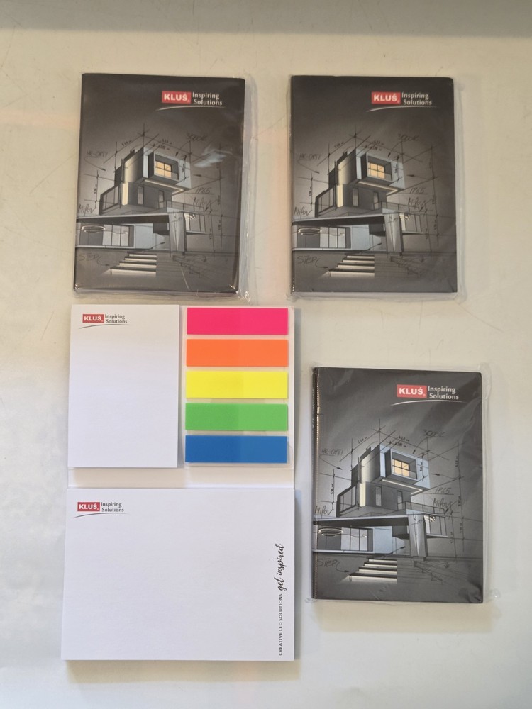 (3) Klus Inspiring Solutions Creative LED Get Inspired Notepad Sticky Notes New