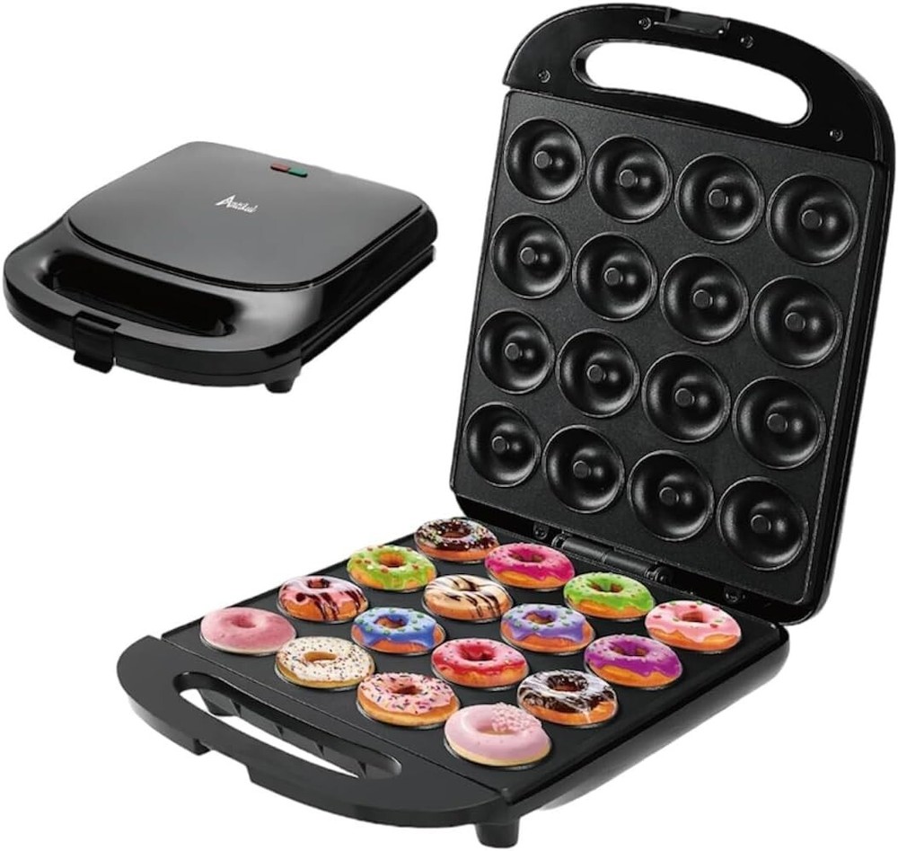 1400W Mini Donut Maker Machine Kitchen Baking for Breakfast, Snacks, Desserts