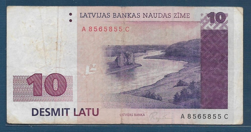 Latvia 10 Latu, 1992, P 44, VF