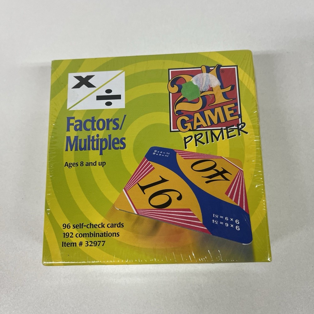 24 Primer Game Factors-Multiples 96 Self Check Math Cards -8+