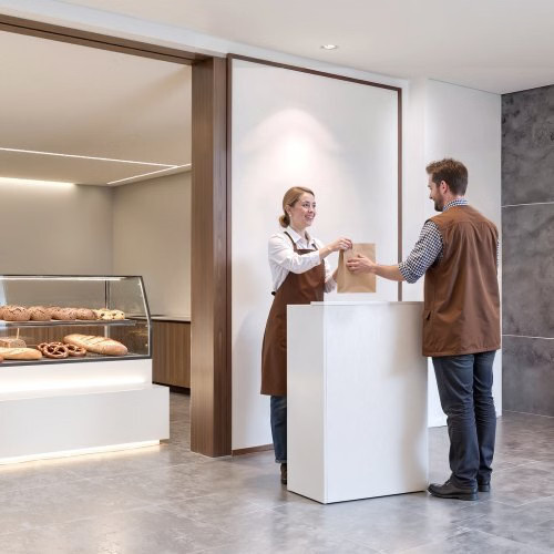 Reception Desk, 23.6 inch Rectangular Front Counter Table, Modern Office Recepti