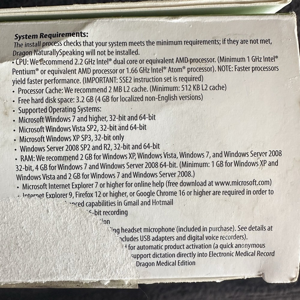 Nuance Dragon NaturallySpeaking 12 Basic Speech Recognition Software - NEW OPEN