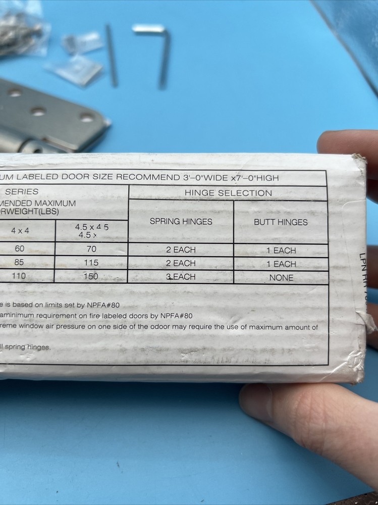 2 PCS Spring Hinge NPFA #80