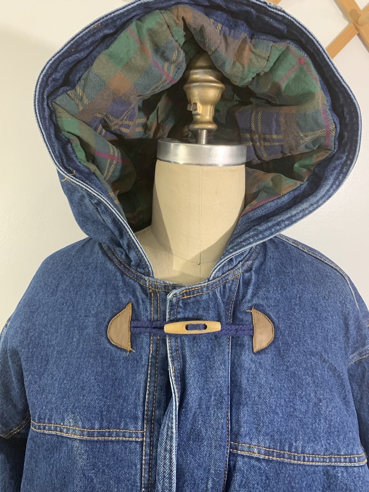 Vintage Coat Denim Grunge Heavy Large