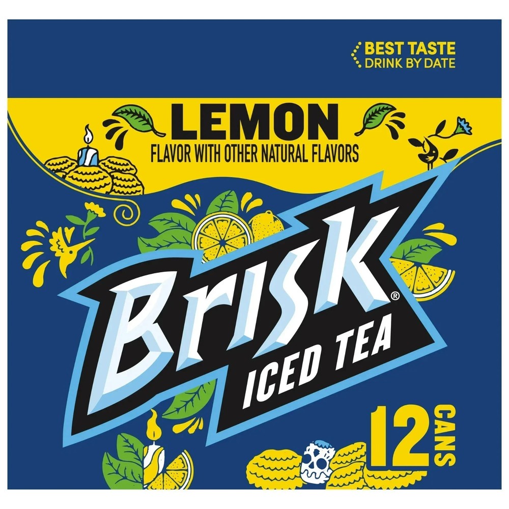 Lipton Brisk Lemon Iced Tea, 12 fl oz, 12 Pack Cans