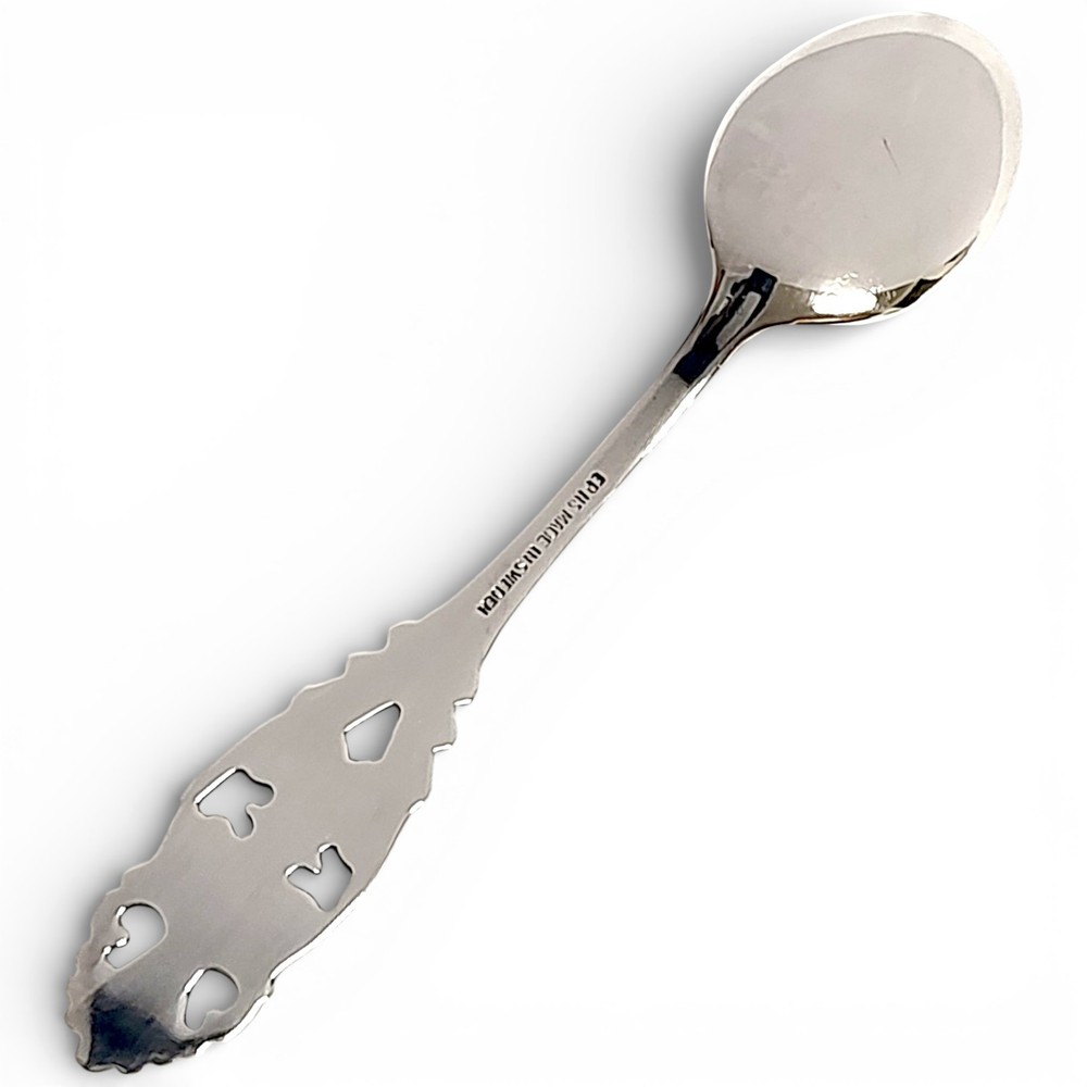 1970 Presentation Spoon Engraved Names / Date Heavy Swedish Silverplate EPNS