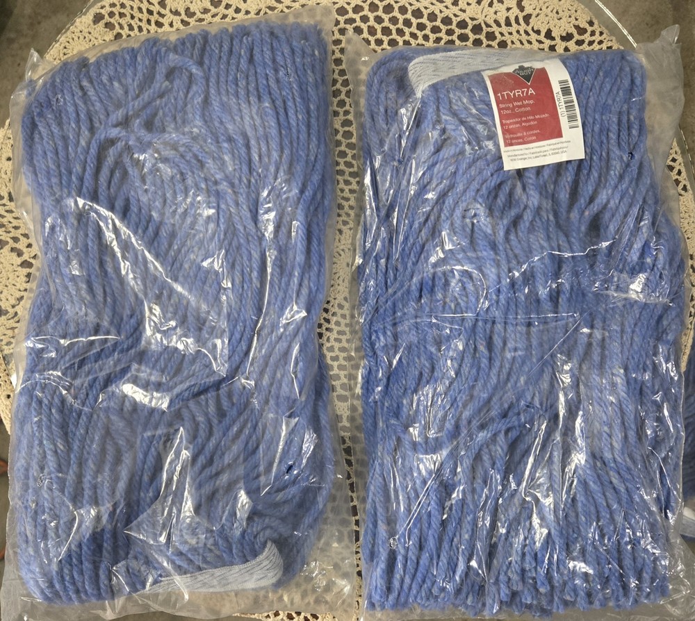Tough Guy Clamp, Quick Change, Side-Gate String Wet Mop Head, Blue 1TYR7A.   (H)
