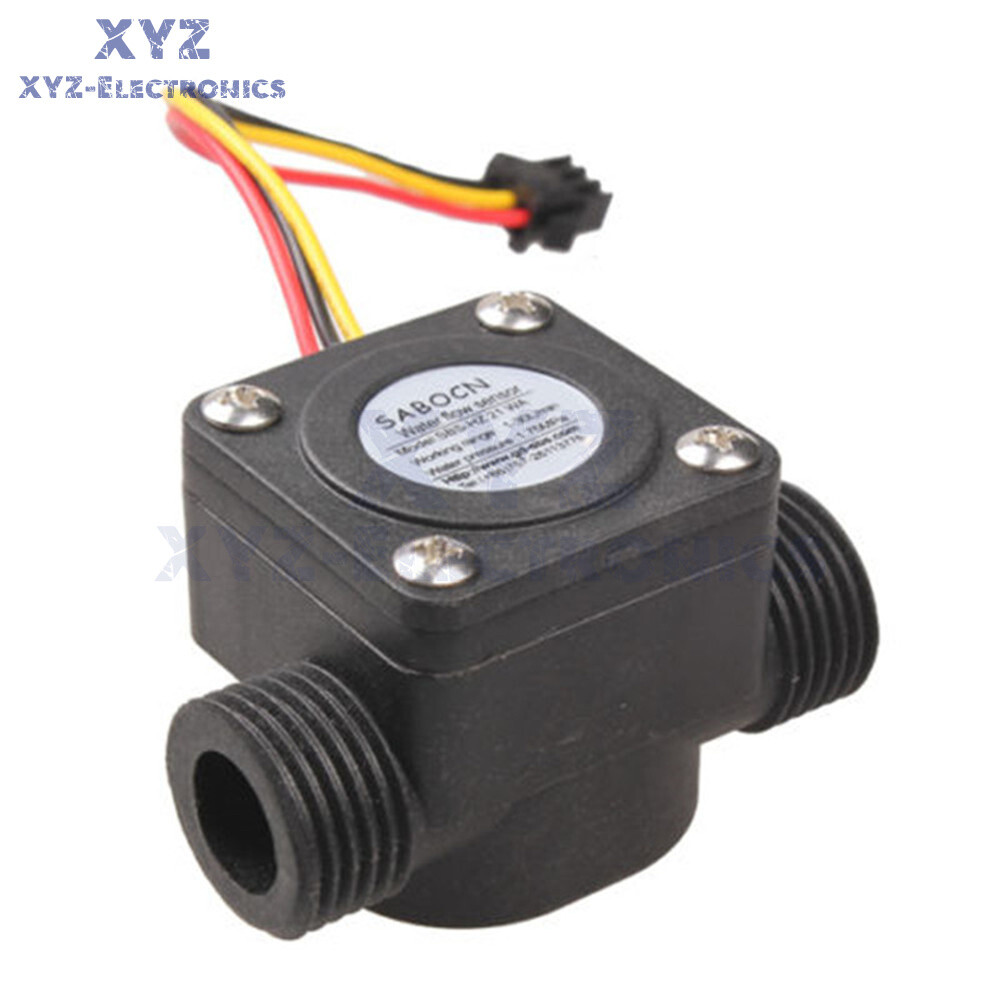 G1/2 Water Flow Sensor Fluid Flowmeter Switch Counter 1-30L/min Meter