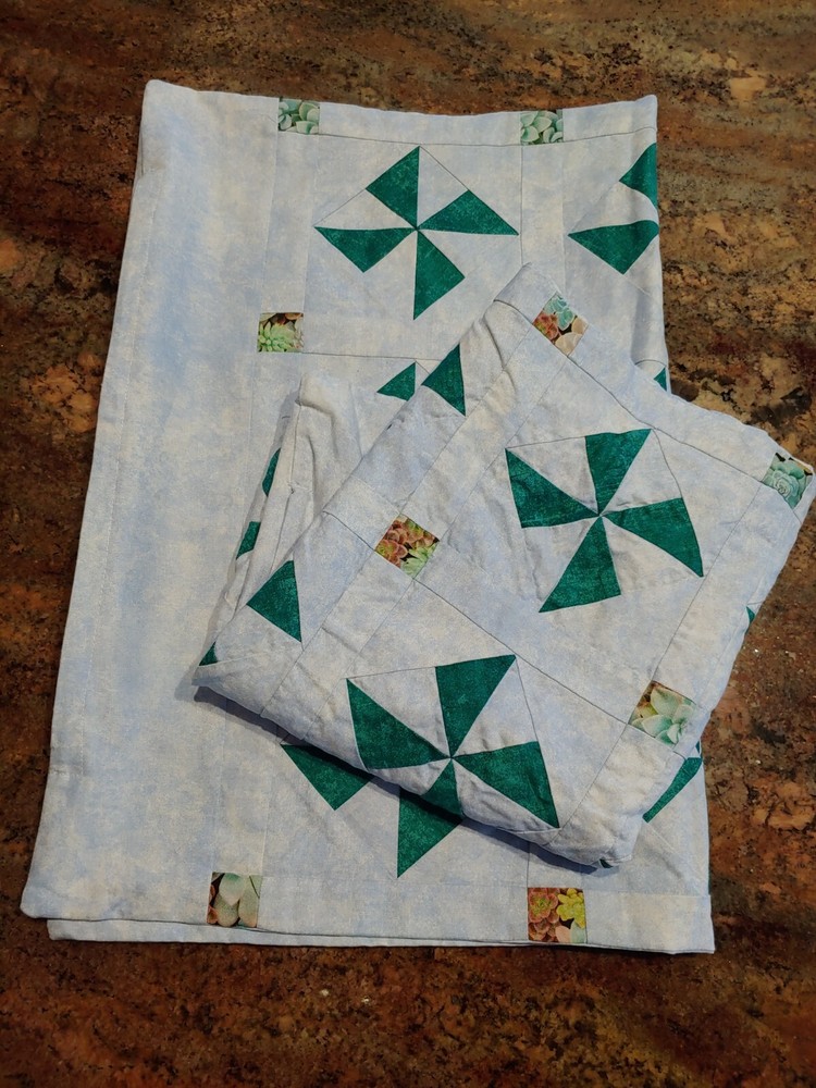 2 Machine Stitched STD Windmill Handmade Pillowcases Zip 25x18