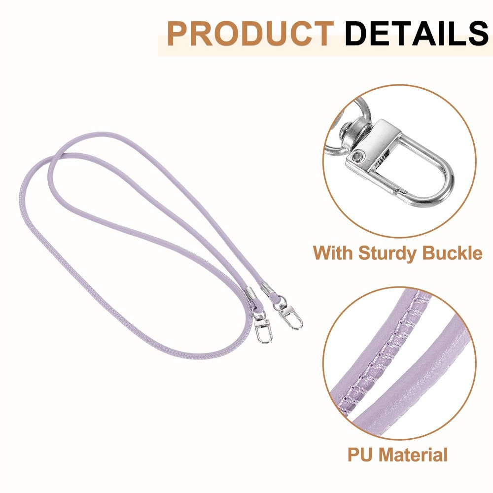 Crossbody Replacement Chain Strap, 120cm Thin Soft PU Strap (Purple)