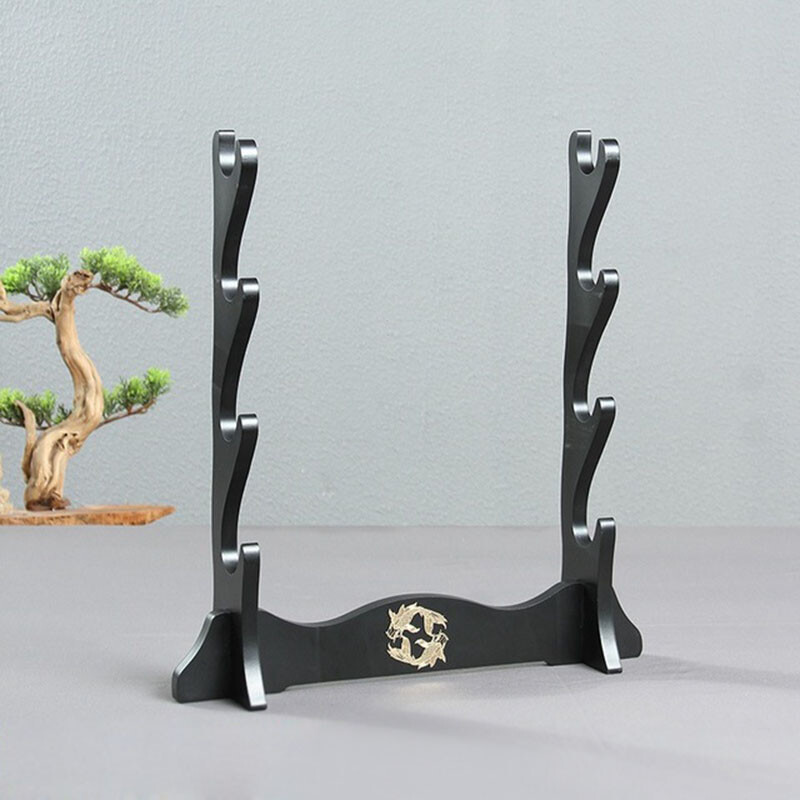 Japanese Samurai Sword Katana Holder Stand Assembly Rack Fish Pattern 1~4 Tier