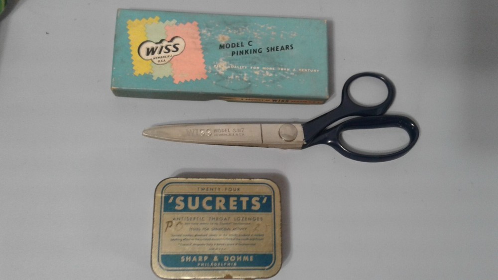 VINTAGE WISS PINKING SHEARS SCISSORS MODEL C Original Box & SN7