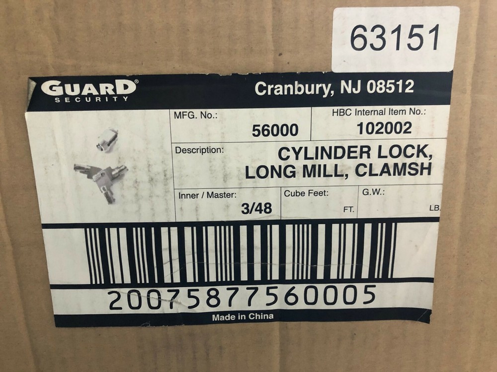 Guard Security Cylinder Lock LONG Mill Solid Brass 56000 3 keys safety New