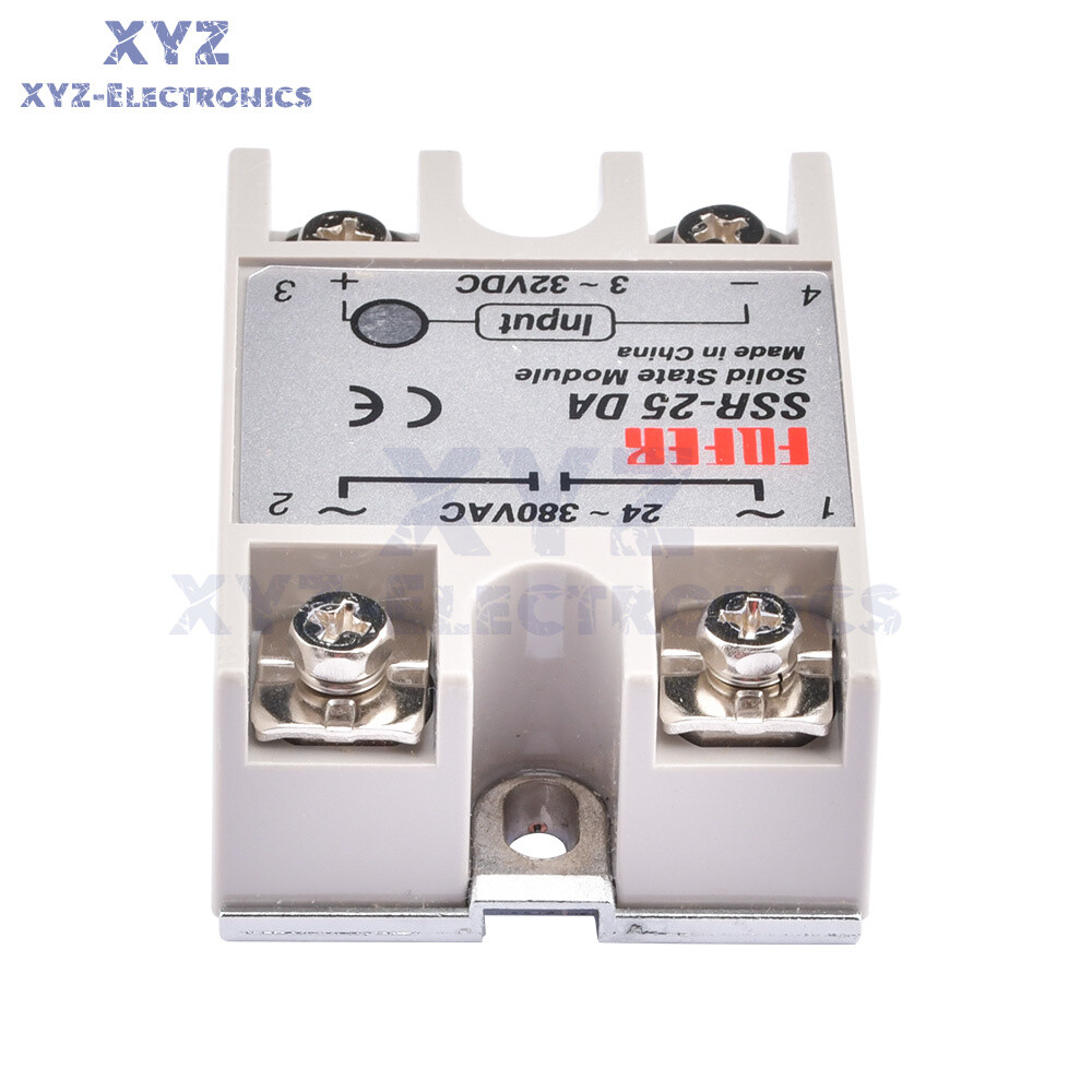 1-10PCS SSR-25DA Solid State Relay Module 25A DC 3V-32V Input AC 24V-380V Output
