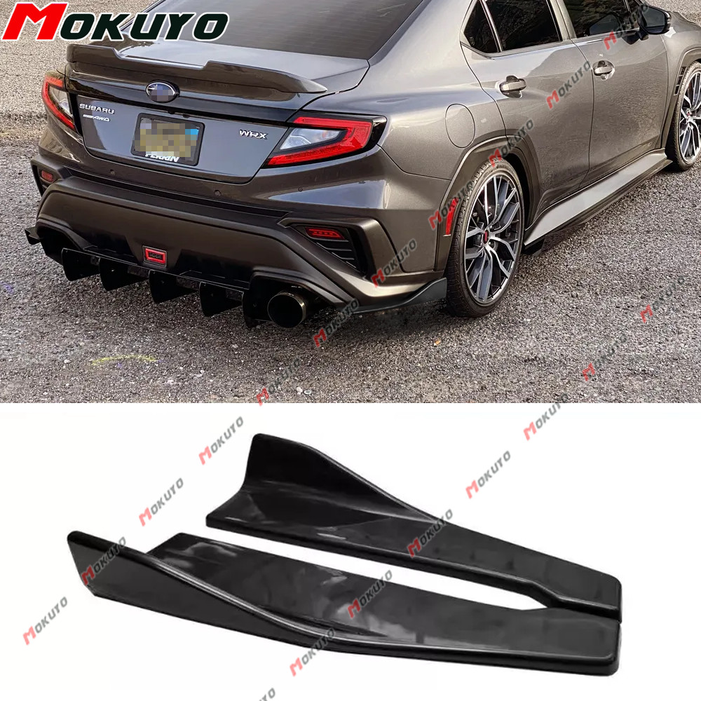 2Pcs Black Rear Bumper Diffuser Side Splitter Spats For Subaru WRX 2022-2024