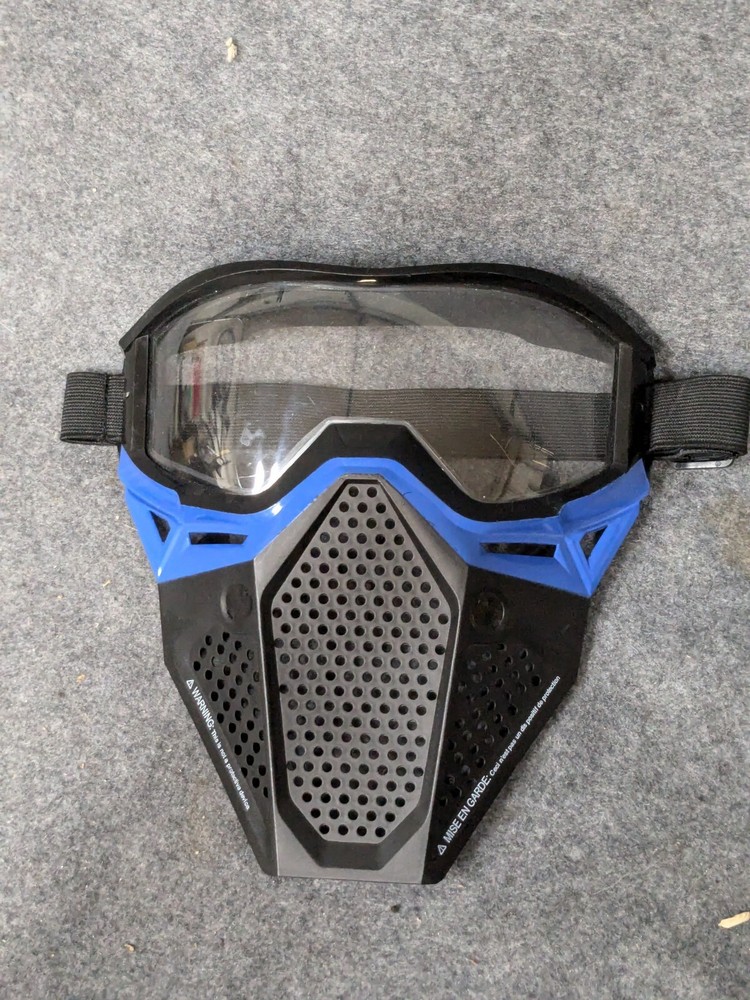 Black/Blue Airsoft tactical face mask