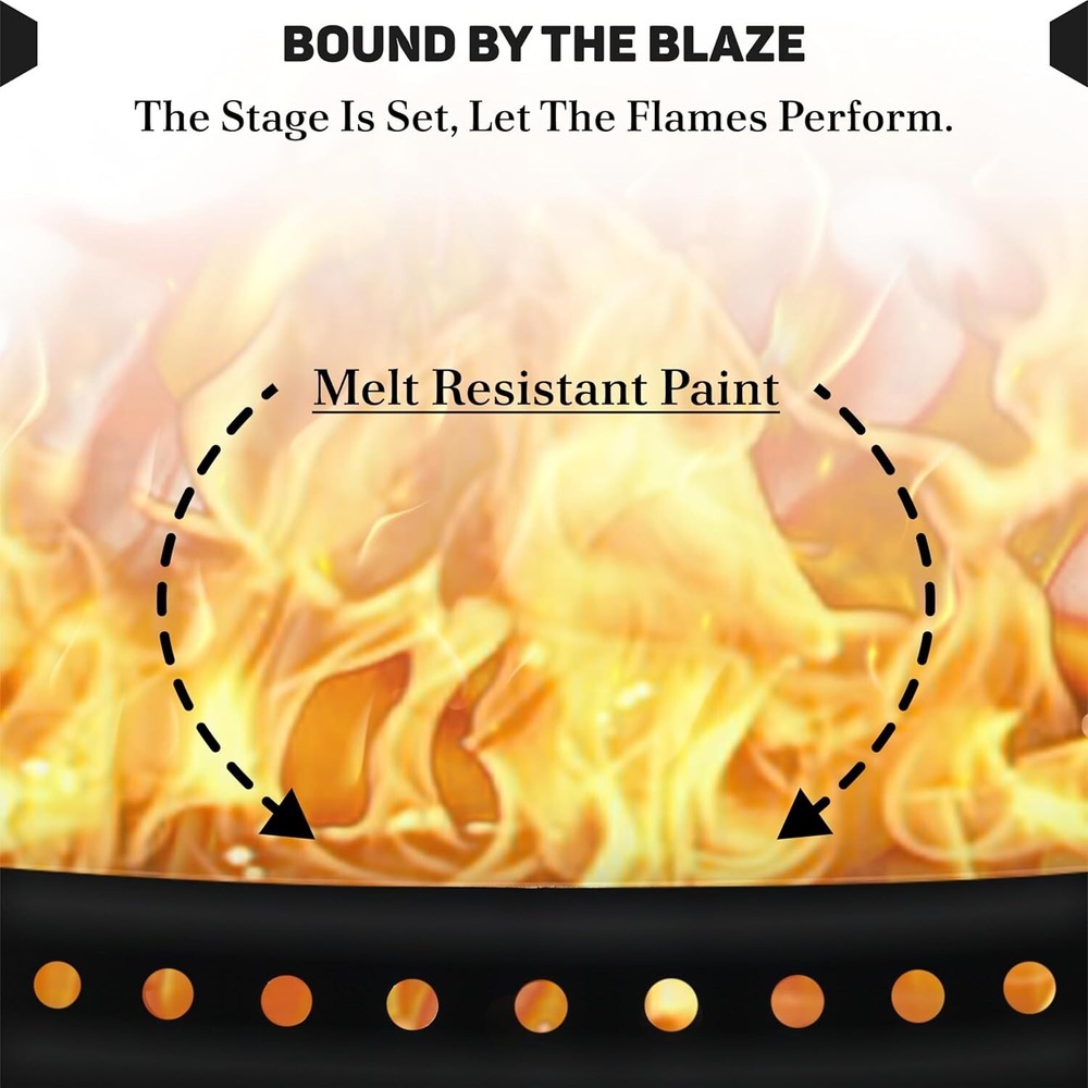 FEBTECH 48" Smokeless Fire Ring for Outdoor Fire Pits