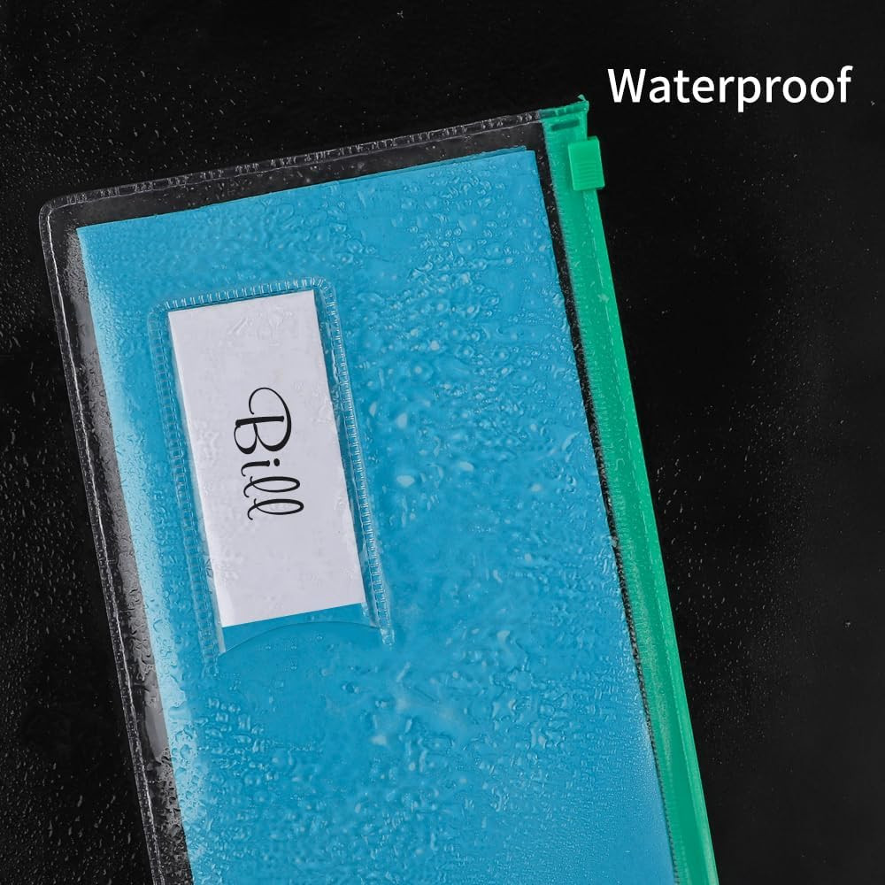 24Pcs Poly Zip Envelope, Plastic Envelope, Reusable Envelopes, 9 X 4.7 Inches, A