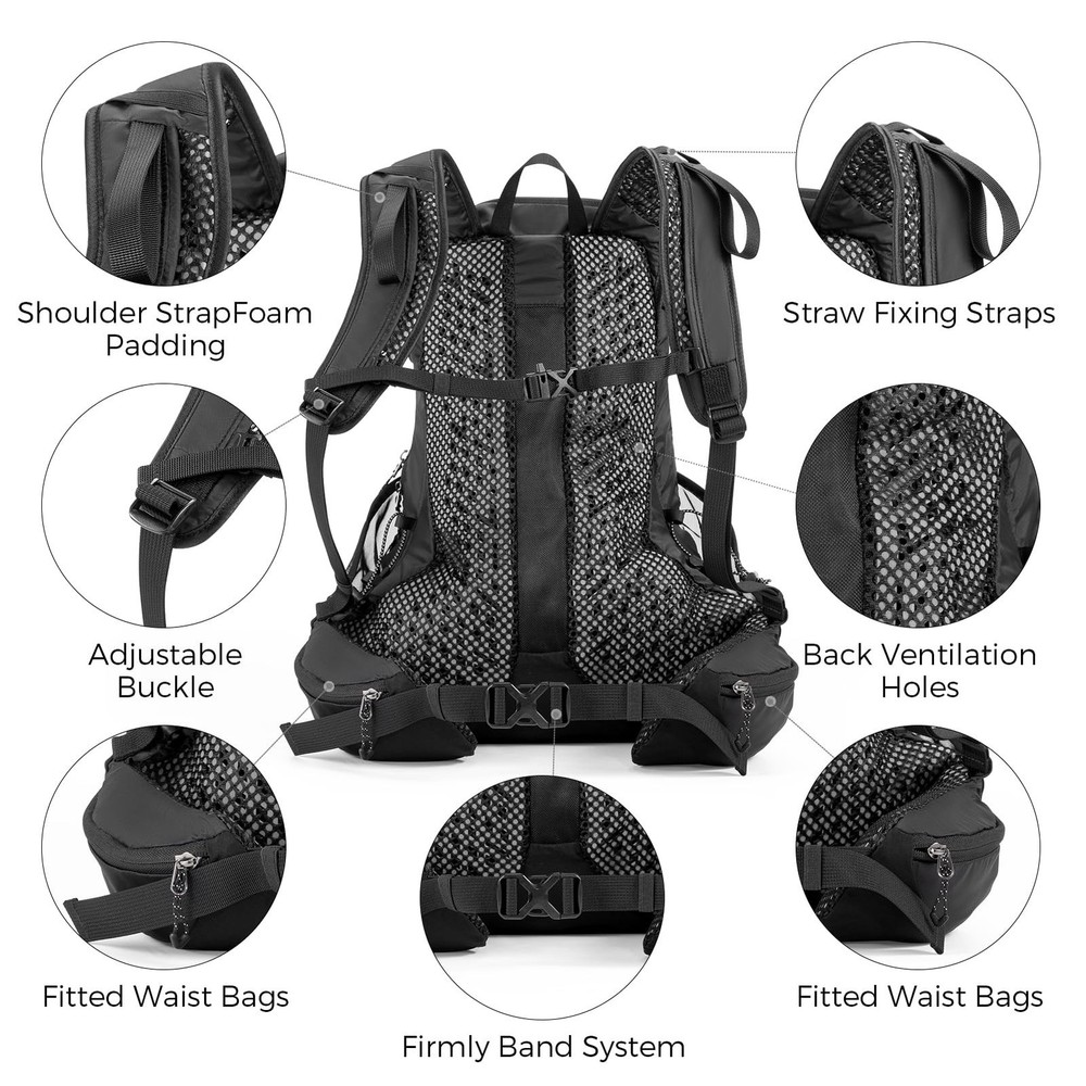 ROCKBROS Hydration Backpack, Lightweight Hydration Pack with 2L TPU Water Bla...