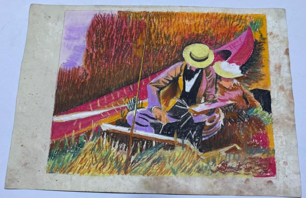 JOHN SINGER SARGENT Drawing on paper (Handmade) signed and stamped mixed media.