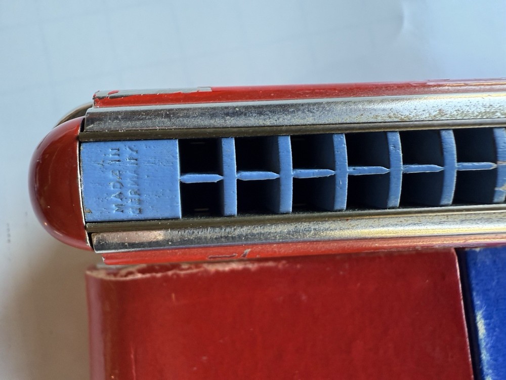 VINTAGE 1930 HOHNER ECHO ELITE DIATONIC HARMONICA WITH CASE Made In Germany!