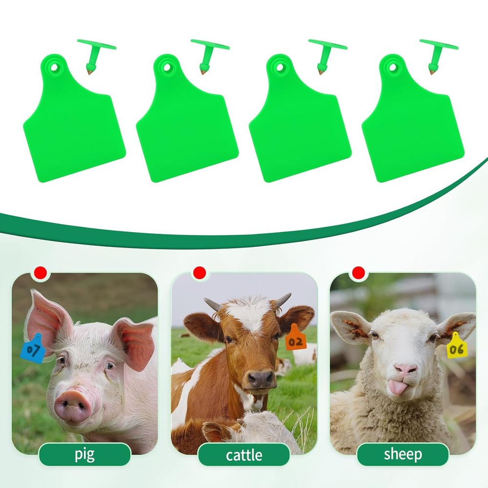 100PCS Blank Cattle Ear Tags TPU Precision Large Size Livestock Identification E