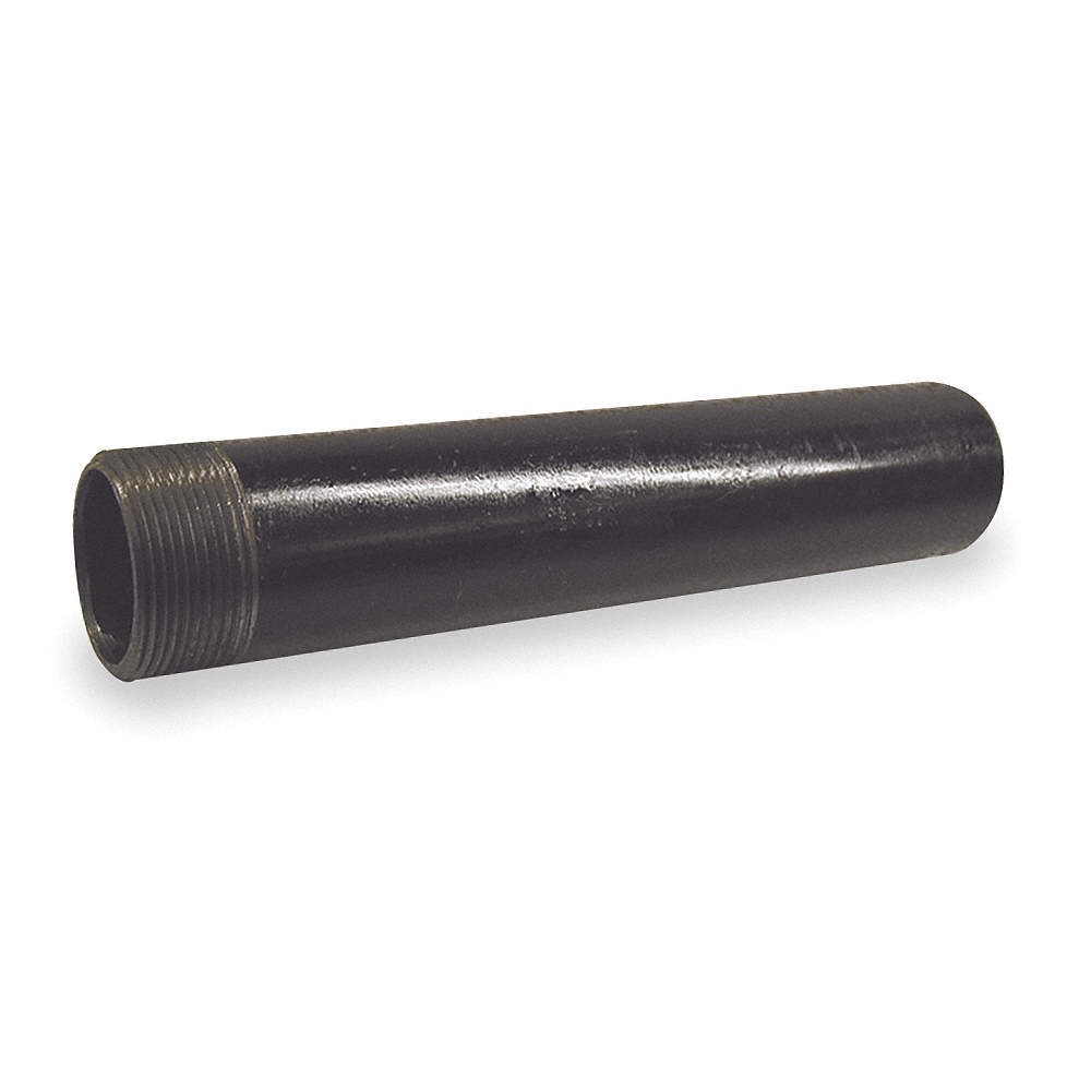 GRAINGER APPROVED 40402TSGR Black Pipe Npl,Threaded One End,1/2x2" 1CPL4