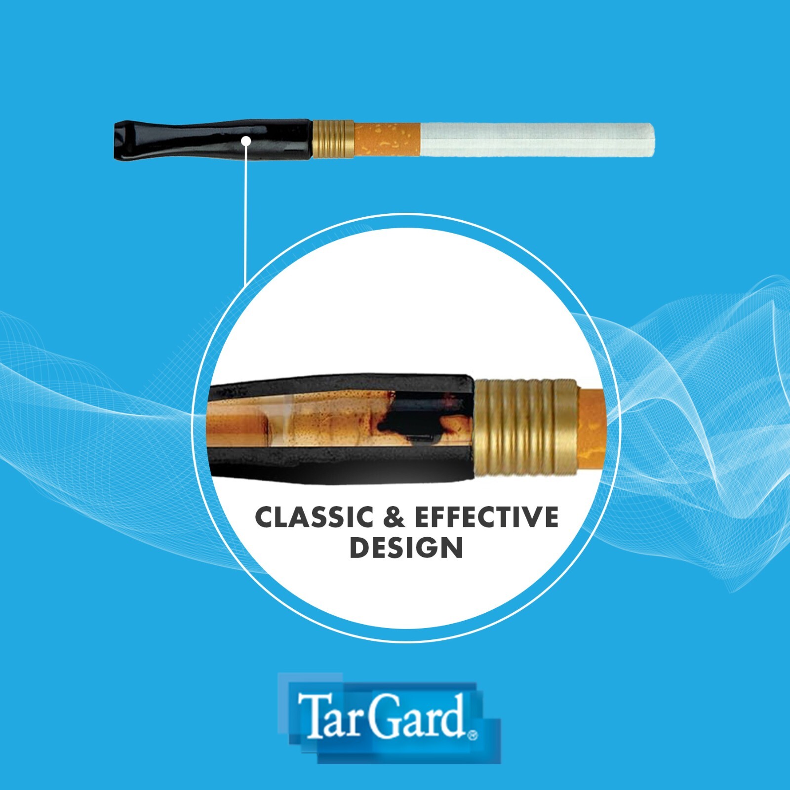 2 New Cleanable Reusable Cigarette Filters: TarGard Gold, Black Cigarette Filter