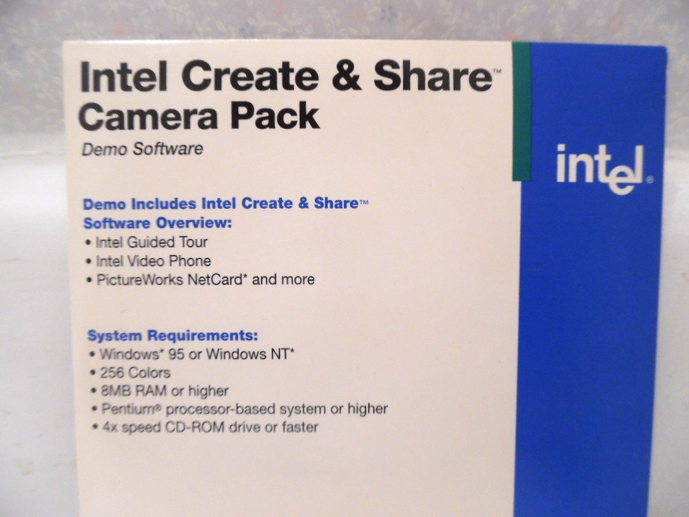 Intel Create & Share Camera Pack Demo Software - CD Only - UNOPENED
