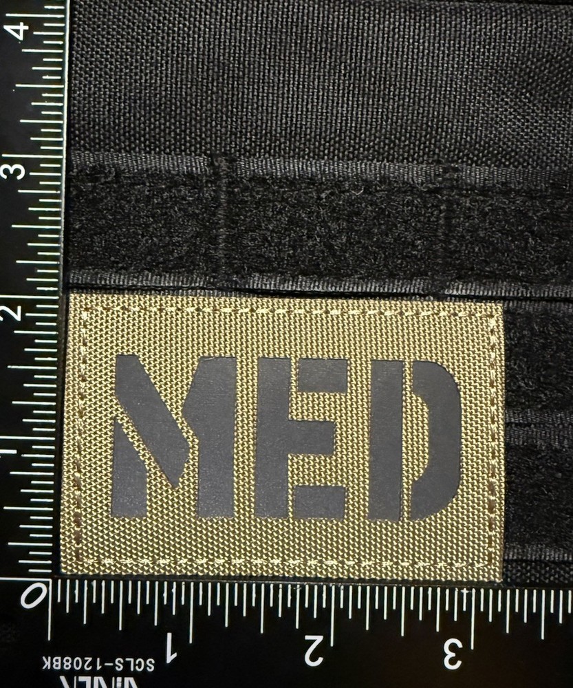 Med IR Reflective EMT Military Combat Tactical patch Hook Loop Tan