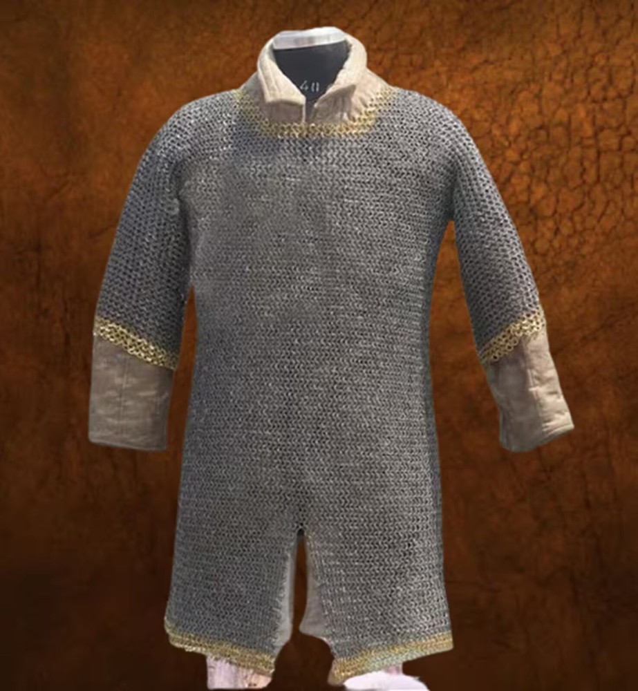 Chainmail Shirt 8mm Round Ring with Solid Rings Dome Riveted Edge Brass Rings |