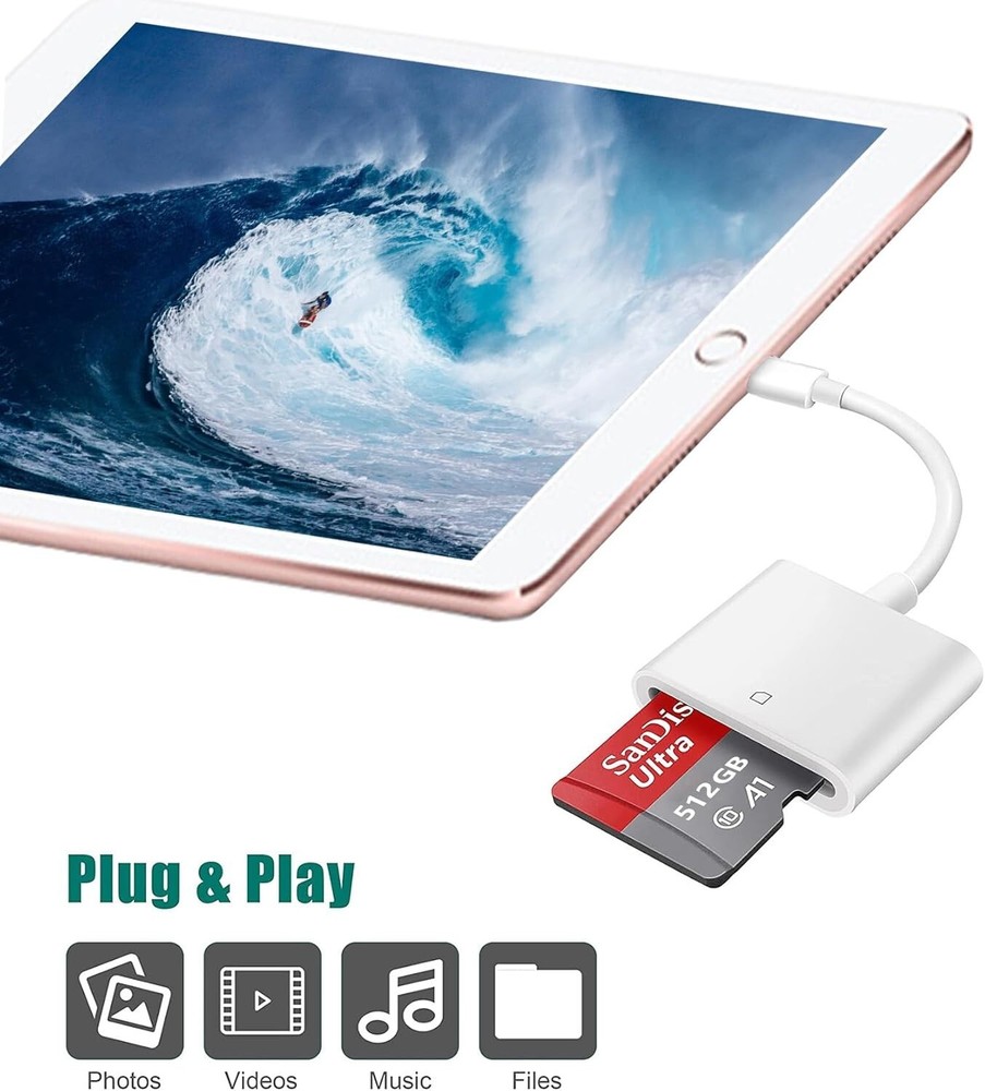 [Apple MFi Certified] SD Card Reader for iPhone/iPad,Lightning to SD Card Camera