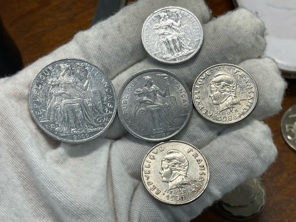French Polynesia 5 Coins Lot High Grade