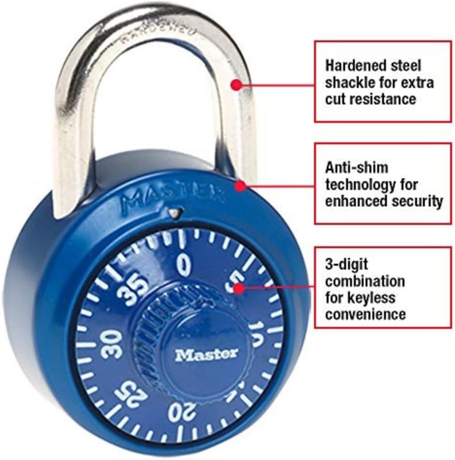 Master Lock School Gym Locker Lock Combination Padlock, Back to School Essential