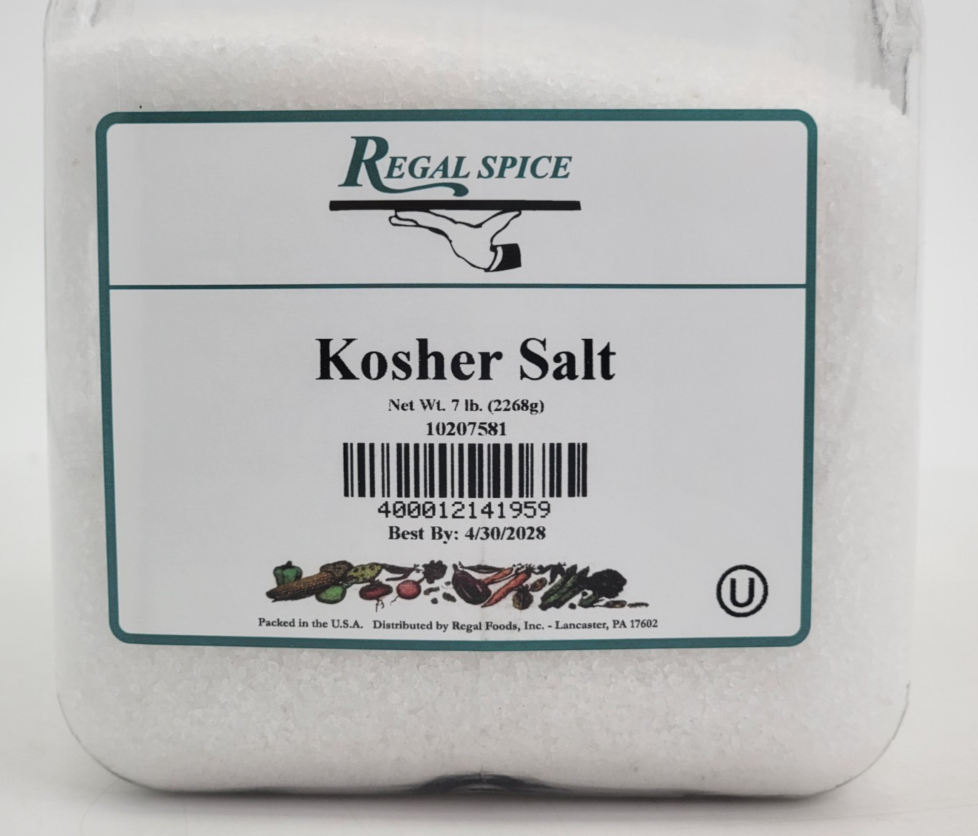 Regal Spice Extra Coarse Kosher Salt 7 lb per Jug - Sealed - Best by: 4/30/2028