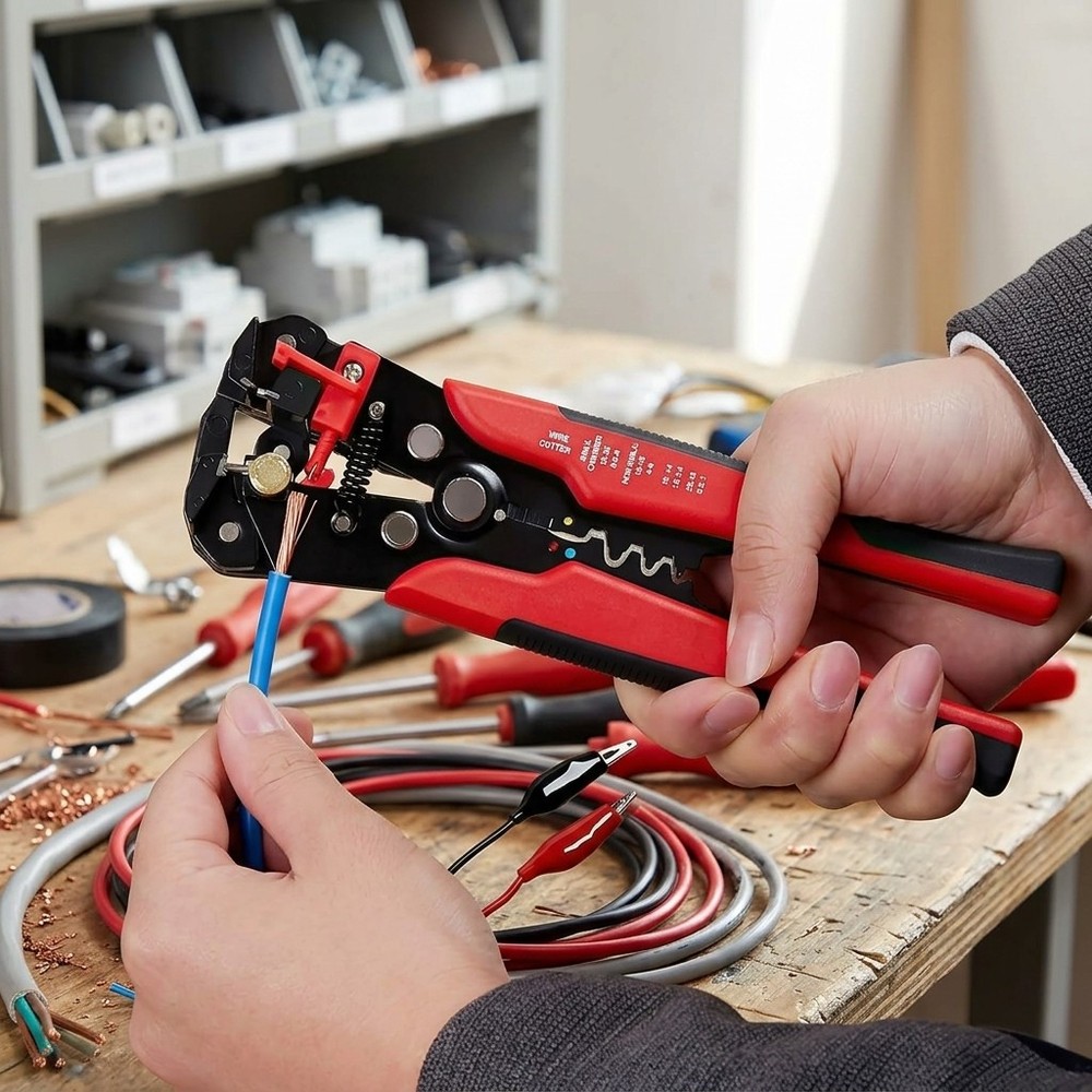 Automatic Multi-Function Wire Stripper and Crimper Tool for Electrical Work