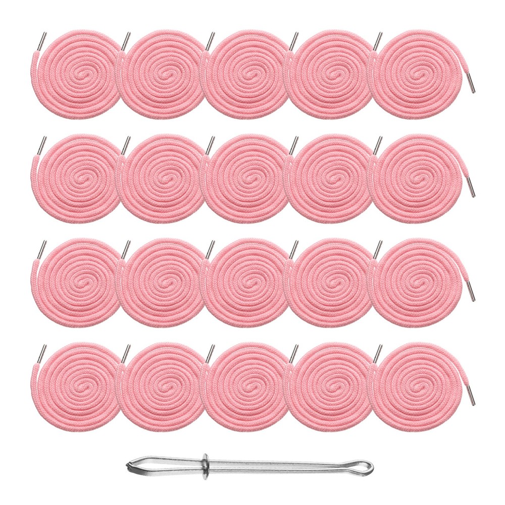 20pcs Drawstring Cords 51" Replacement Drawstring with Threader, Light Pink