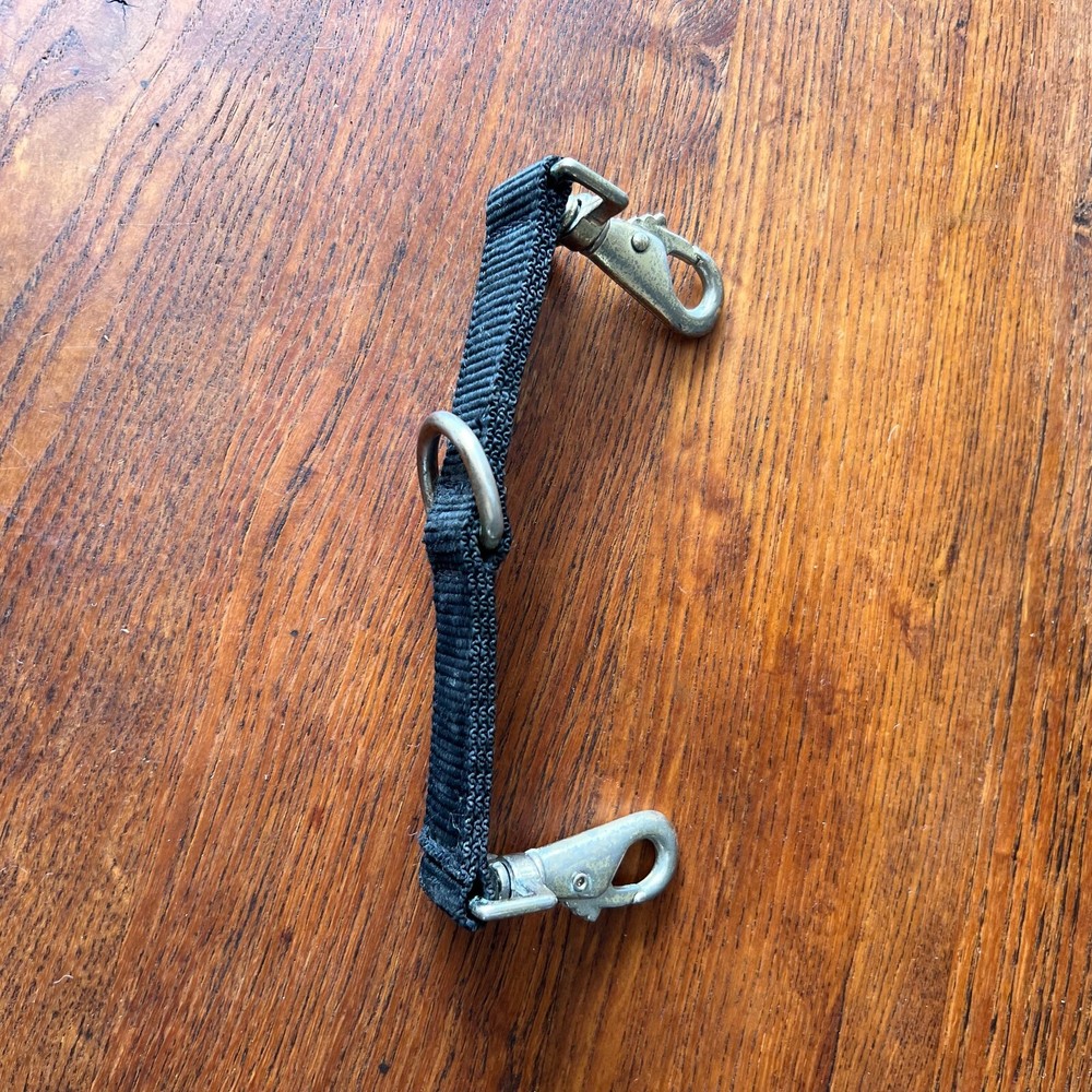 Nylon Lunging Strap Black with Fixed Ring