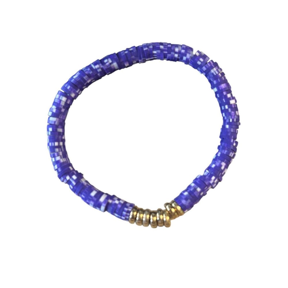 Handmade Beaded Stretch Bracelet Pair 0210