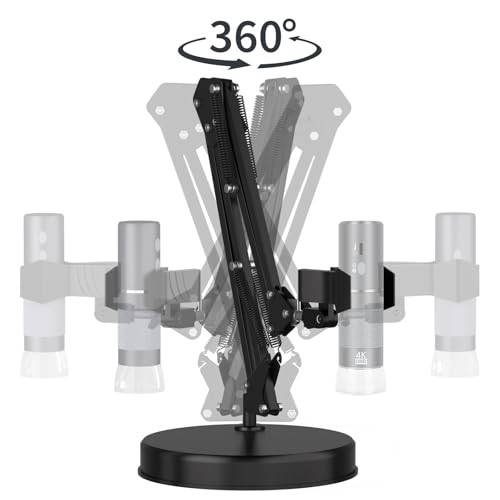 "Adjustable 21" USB Digital Microscope Stand with Table Clamp - Max Diameter 6cm