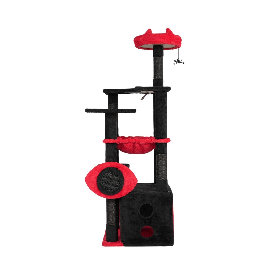 53" Large Cat Tree Gothic Cat Tower with Padded Perch Scratching Post