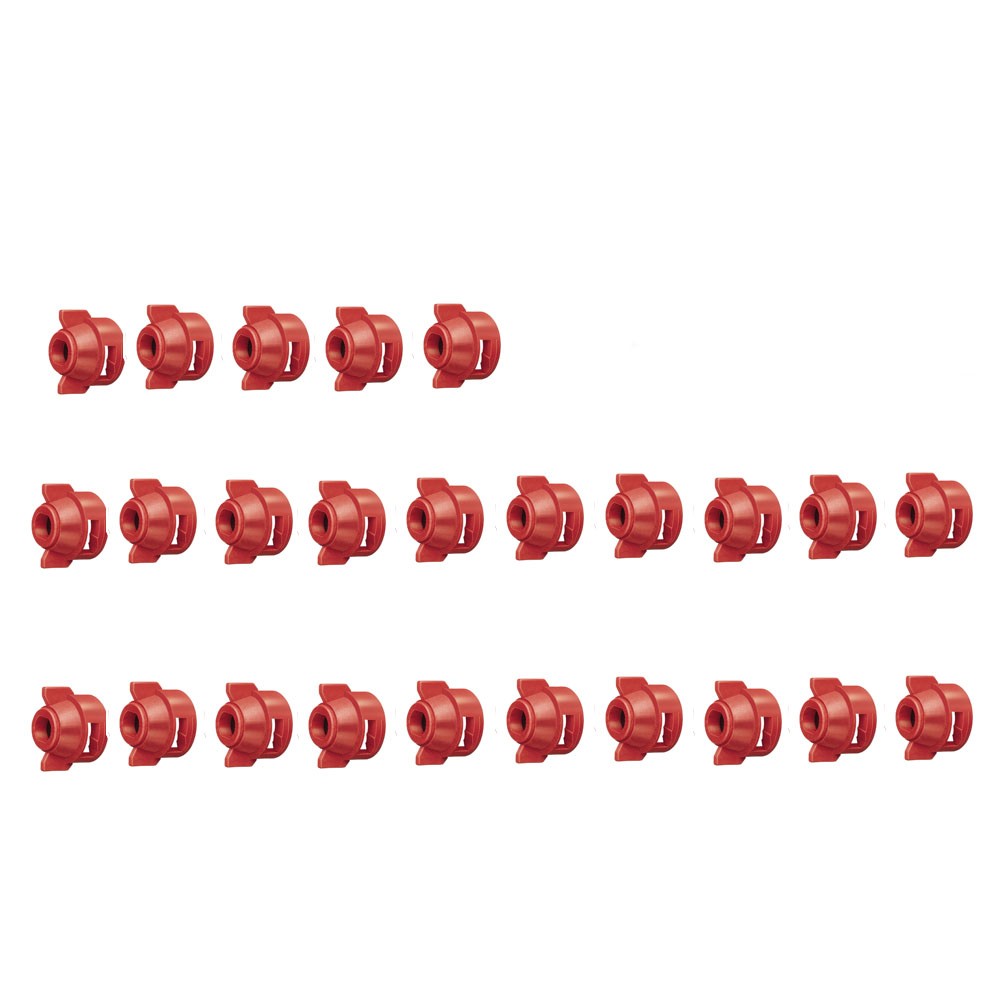 (25)- Red Teejet Quickjet Caps for TwinJet & IA TeeJet Tips