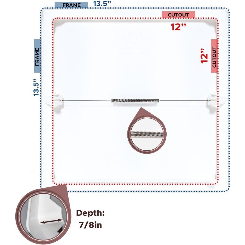 Spring Access Panel 12x12 Inch forCeiling Drywall Heavy-Duty Durable ABS Plastic