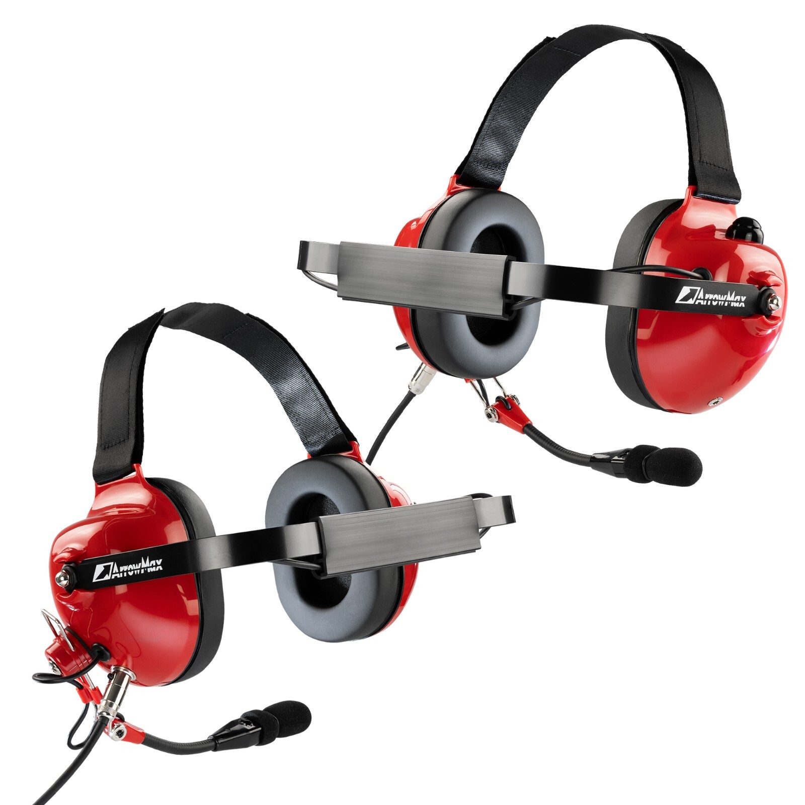 Racing Headset Red for Kenwood 2-Pin BaoFeng BTECH Radios with Noise Reduction
