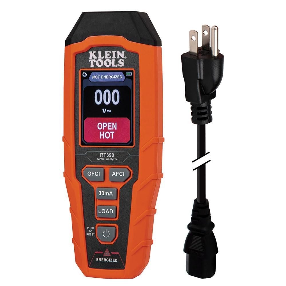 Klein Tools RT390 Circuit Analyzer with Large LCD, Identifies Wiring Faults,...