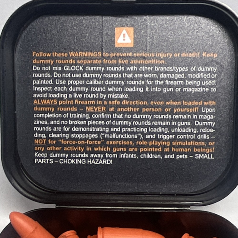 Snap Caps GLOCK Orange 9mm Snap Caps Reusable Plastic Training rounds 59 count