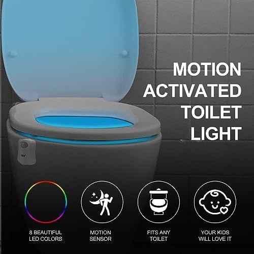 Automatic Motion Sensor Toilet Night Light, Modern Elegant Design With Relaxing